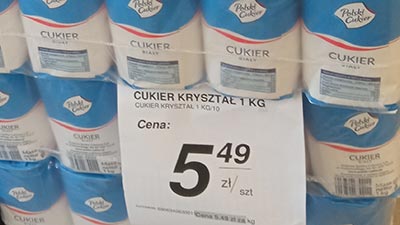 Cena cukru w PSS Społem