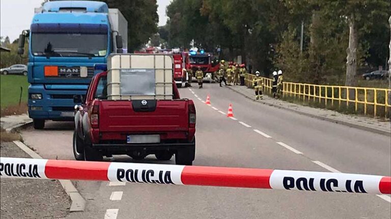 Rozszczelnienie cysterny przewożącej niebezpieczne materiały