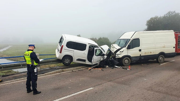 zderzenie iveco z oplem