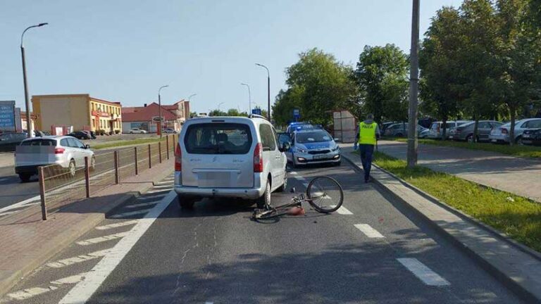potrącony rowerzysta