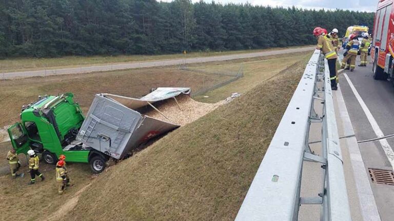 Ciężarówka spadła z wiaduktu