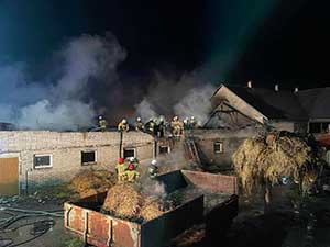 Pożar stodoło-obory w miejscowości Przeździecko-Mroczki