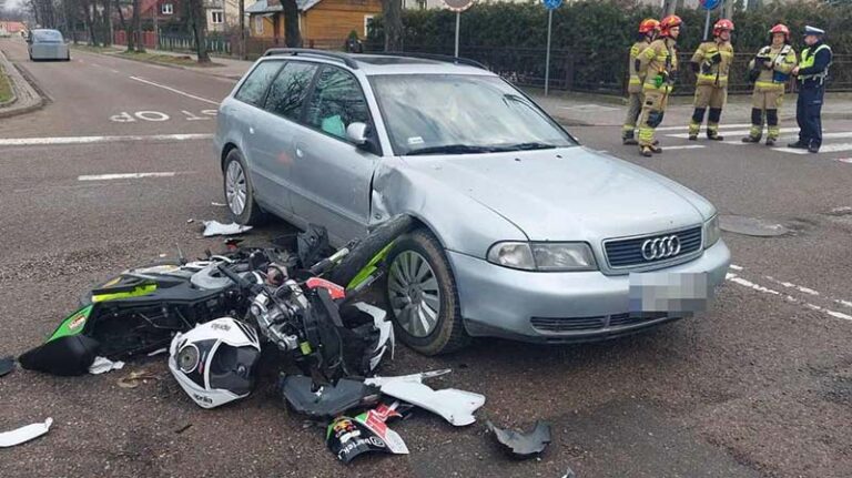 18-letni motocyklista trafił do szpitala