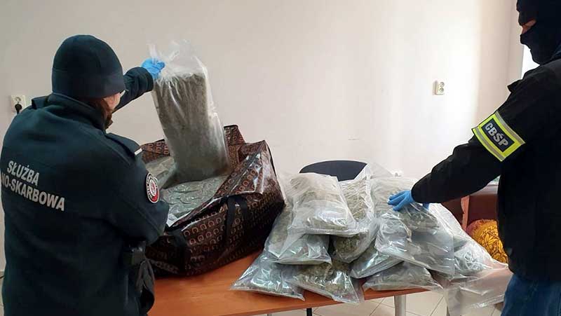 Blisko 22 kg marihuany przejęli Funkcjonariusze podlaskiej Krajowej Administracji Skarbowej (KAS) i Centralnego Biura Śledczego Policji