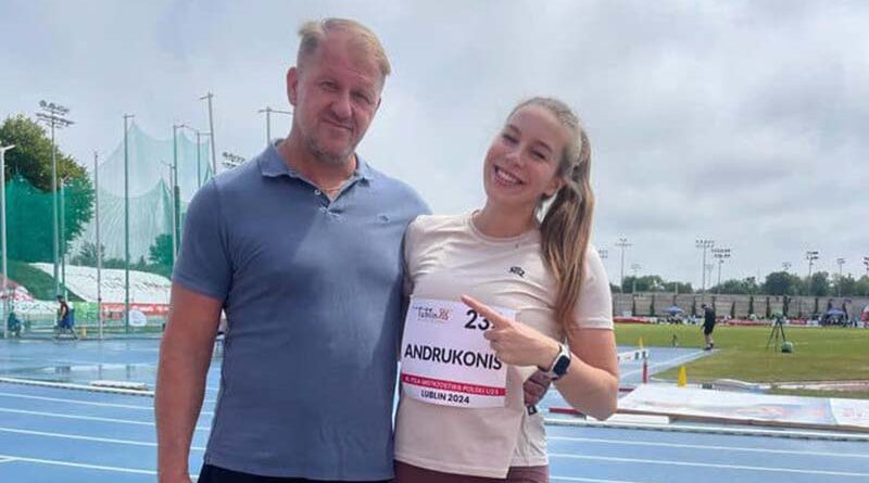 Gabriela Andrukonis KS Podlasie Białystok 1 miejsce w rzucie oszczepem na Mistrzostwa Polski U23