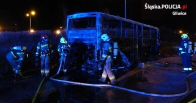 Na autostradzie A4 spłonął autokar i bagaże