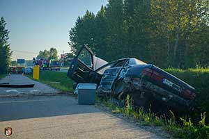 śmiertelny wypadek w Siemiatyczach, z udziałem busa i audi