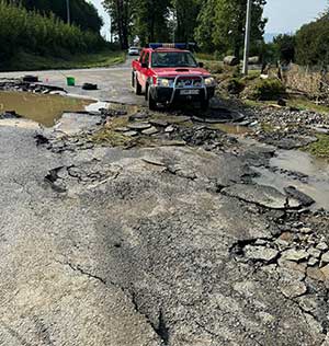 Kompania specjalna „Białystok” pracuje na terenach popowodziowych