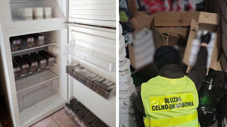 Papierosy pochodzące z przemytu ukryte w lodówce i nie tylko...