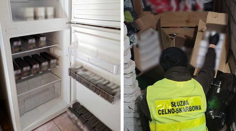 Papierosy pochodzące z przemytu ukryte w lodówce i nie tylko...
