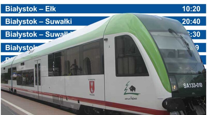 zmieni się rozkład jazdy pociągów REGIO kursujących w województwie podlaskim