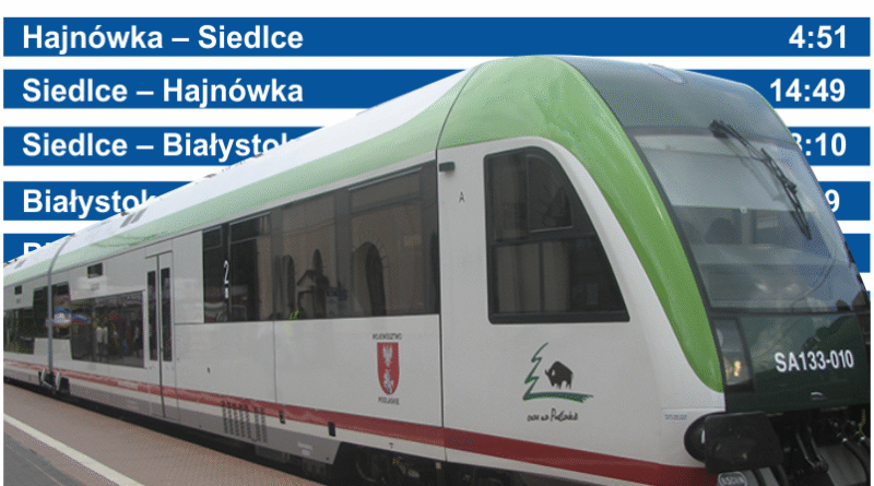 zmieni się rozkład jazdy pociągów REGIO kursujących w województwie podlaskim.