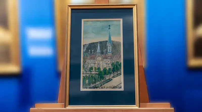 Obraz Nikifora Krynickiego - Widok z Krynicy, styczniowym Zabytkiem Miesiąca