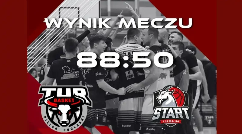 zawodnicy KKS Tur Basket na własnym boisku, w meczu 24 kolejki 2 ligi, wygrali z dużą przewagą 88:50, ze Start II Lublin